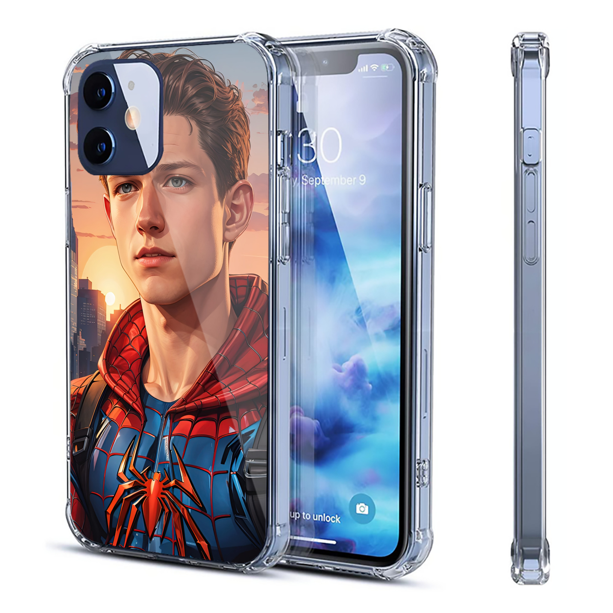 （画像用） Spider Man スパイダーマン 【iPhone 12シリーズ対応】透明スマホケース（クリアソフトケース）